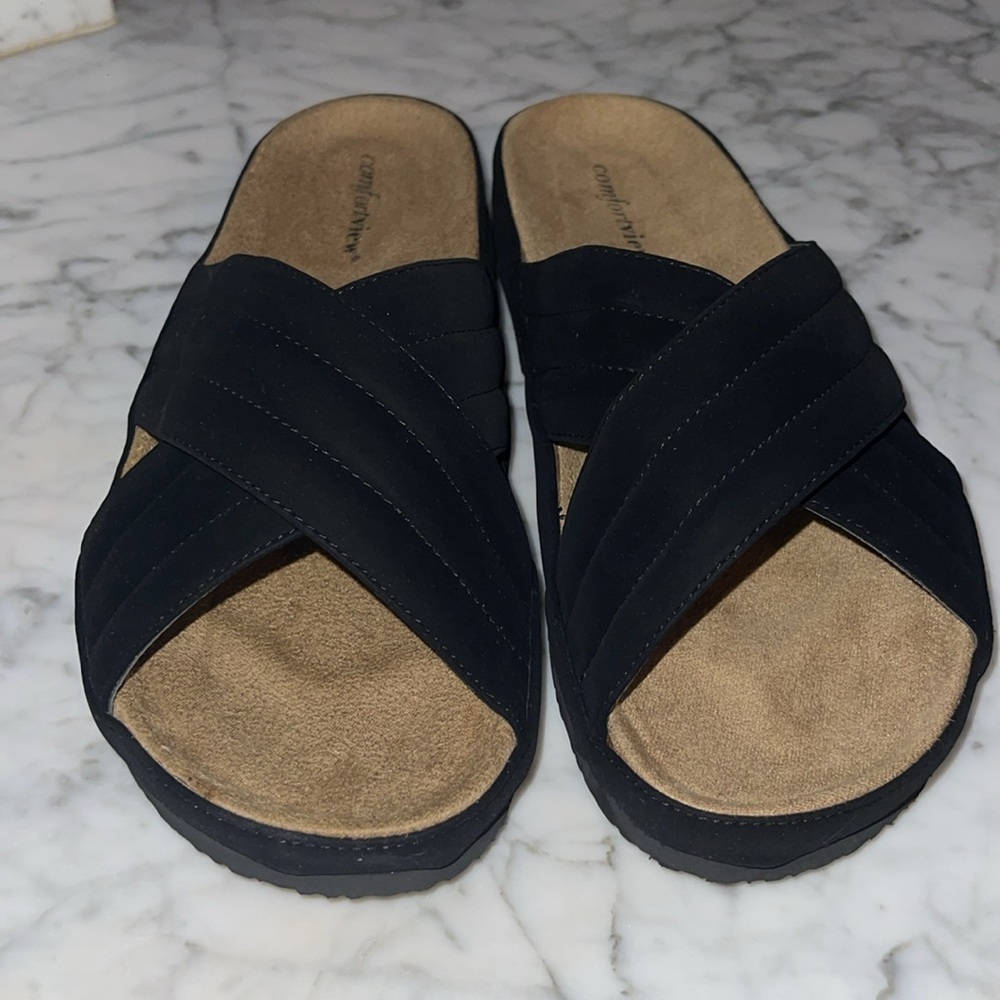 Comfortview Black Women's Mules